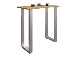 Mesa VCM Bar | Tresen | Mesa em pé | Mesa alta | Mesa Barba Bar - Xona 110x50 cm (Prata / Carvalho Mel)