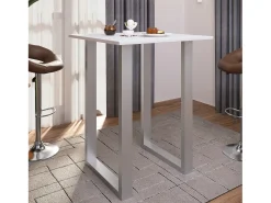 Mesa VCM Bar | Tresen | Mesa em pé | Mesa alta | Mesa Bartresen - Xona 80x80 cm (Prata / Branco)