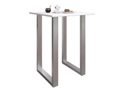 Mesa VCM Bar | Tresen | Mesa em pé | Mesa alta | Mesa Bartresen - Xona 80x80 cm (Prata / Branco)