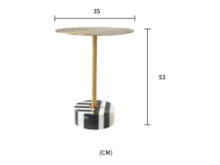 Mesa 35x53x35 cm Preto branco dourado modig m29