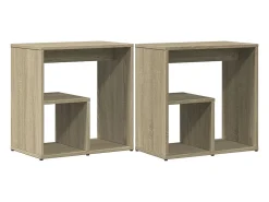 Mesas apoio 2 pcs 50x30x50 cm derivados madeira carvalho sonoma
