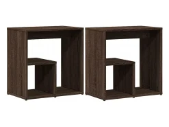Mesas apoio 2pcs 50x30x50cm derivados madeira carvalho castanho PT720633
