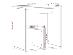 Mesas apoio 2pcs 50x30x50cm derivados madeira carvalho castanho