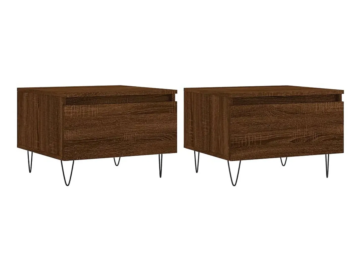Mesas centro 2 pcs 50x46x35 cm deriv. madeira carvalho castanho PT125657