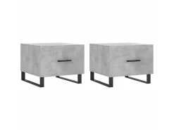 Mesas centro 2 pcs 50x50x40 cm madeira processada cinza cimento PT620151