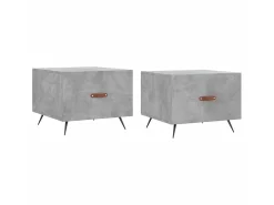 Mesas centro 2 pcs 50x50x40 cm madeira processada cinza cimento PT833694