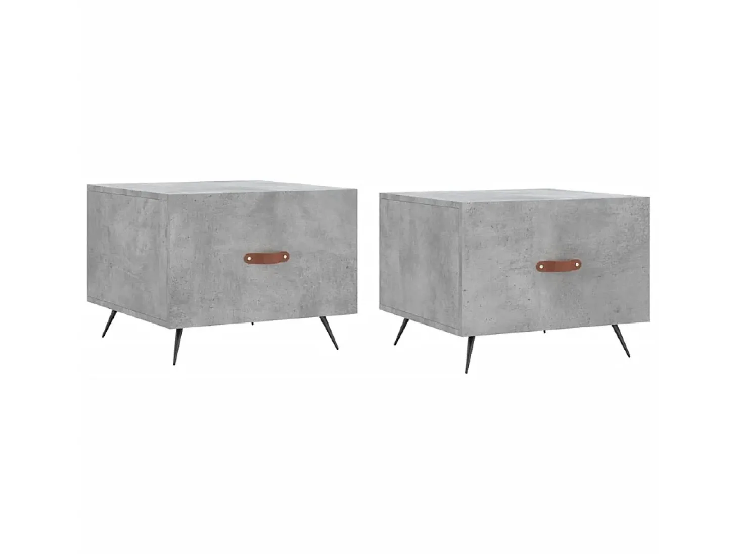 Mesas centro 2 pcs 50x50x40 cm madeira processada cinza cimento PT833694