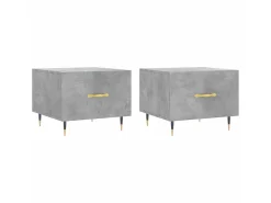 Mesas centro 2 pcs 50x50x40 cm madeira processada cinza cimento PT778267