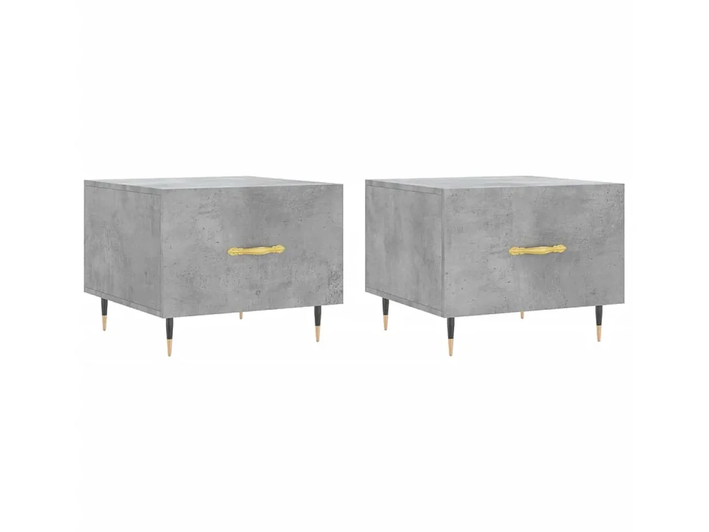 Mesas centro 2 pcs 50x50x40 cm madeira processada cinza cimento PT778267