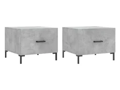 Mesas centro 2 pcs 50x50x40 cm madeira processada cinza cimento PT434055