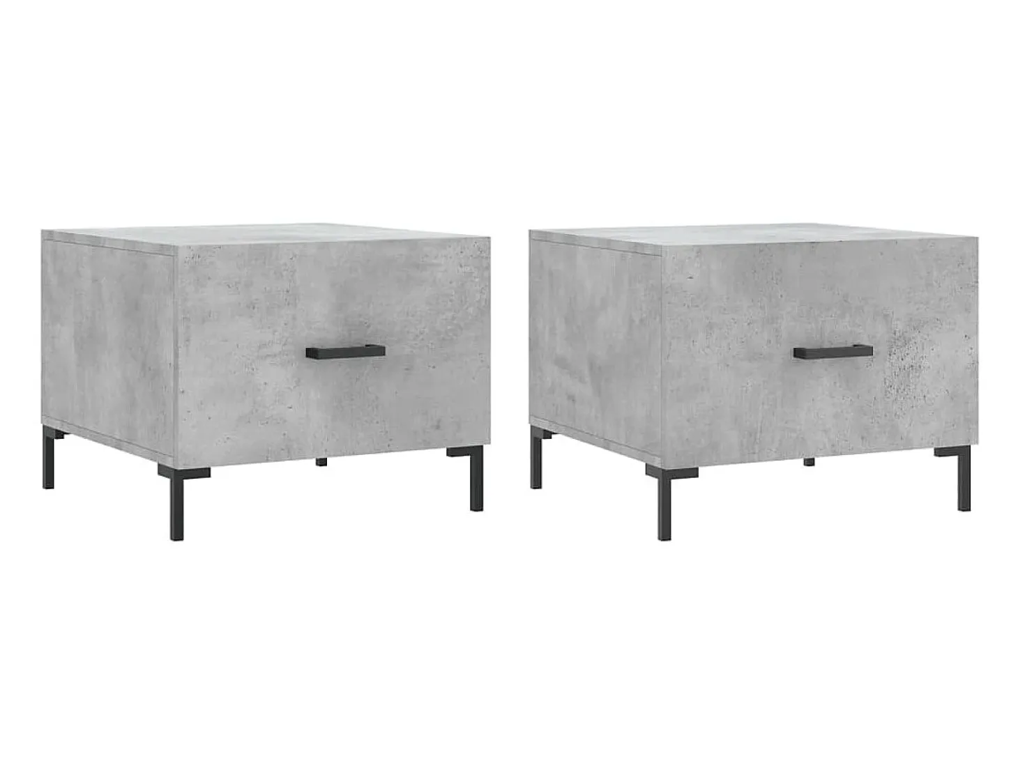 Mesas centro 2 pcs 50x50x40 cm madeira processada cinza cimento PT434055