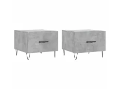 Mesas centro 2 pcs 50x50x40 cm madeira processada cinza cimento PT948981