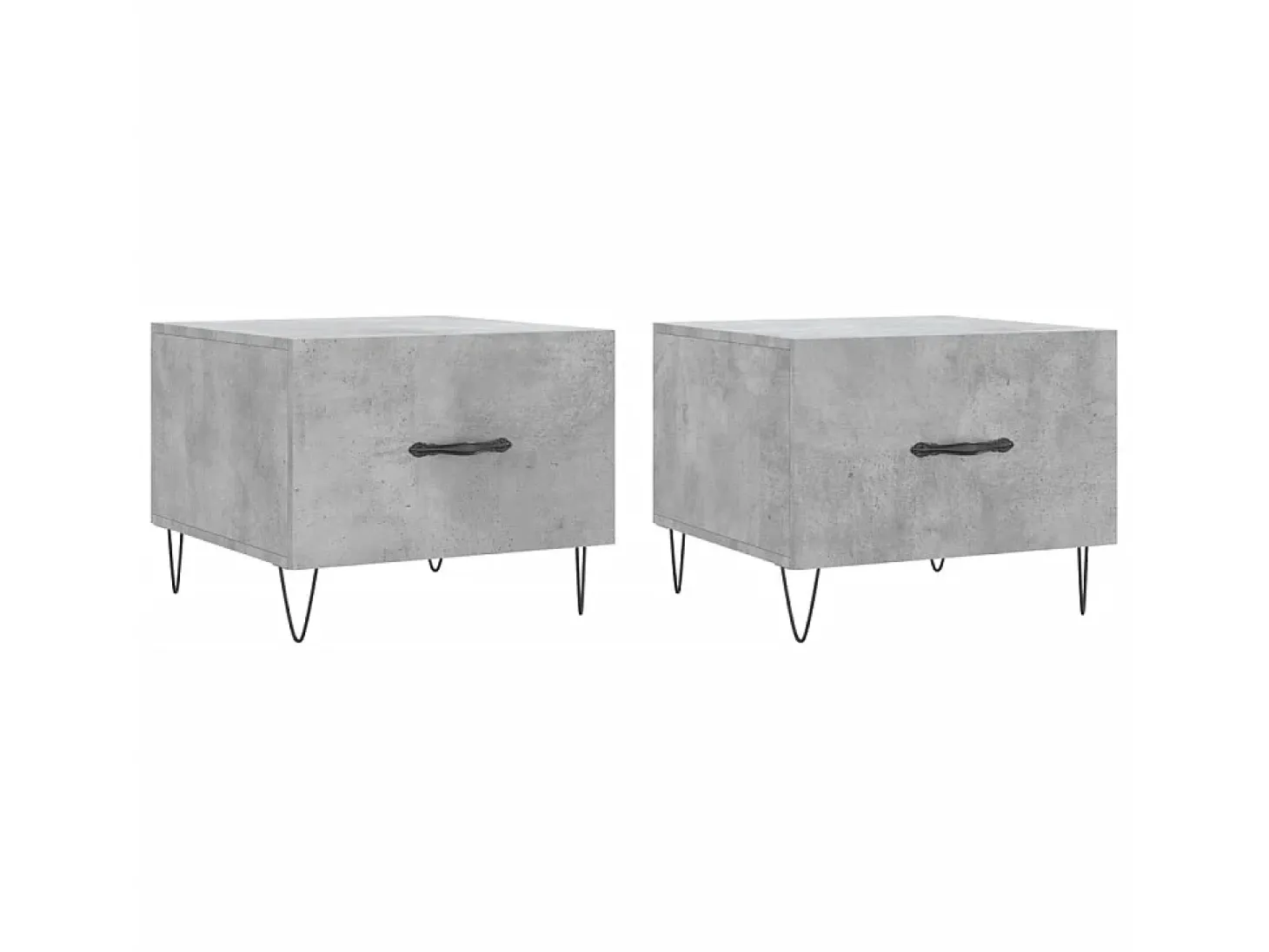 Mesas centro 2 pcs 50x50x40 cm madeira processada cinza cimento PT948981