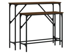 Mesas consola 2 pcs derivados de madeira carvalho castanho PT419123