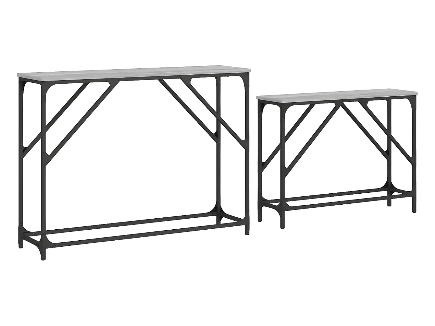 Mesas consola de encastrar 2 pcs deriv. madeira cinzento sonoma PT678445
