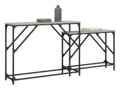 Mesas consola de encastrar 2 pcs deriv. madeira cinzento sonoma PT678445