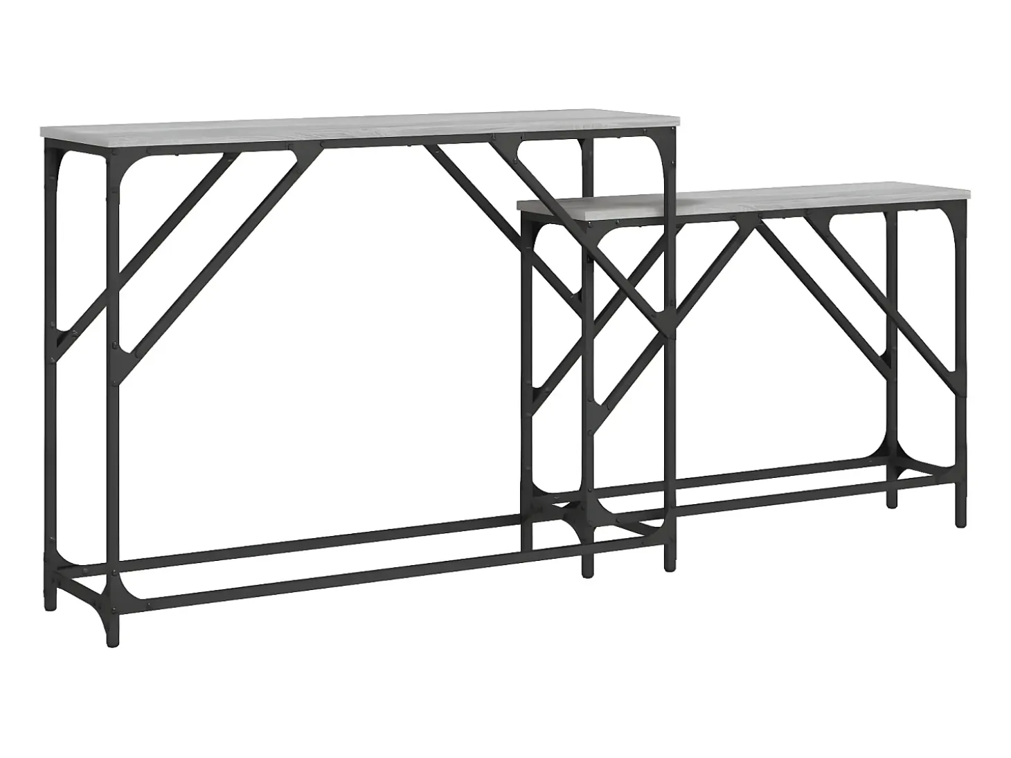 Mesas consola de encastrar 2 pcs deriv. madeira cinzento sonoma PT678445
