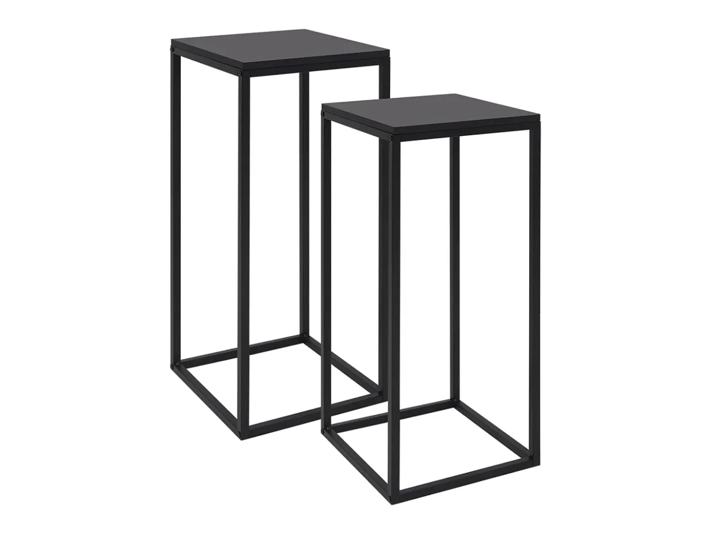 Mesas de apoio 2 pcs aço preto