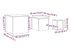 Mesas de apoio 3 pcs derivados de madeira madeira velha