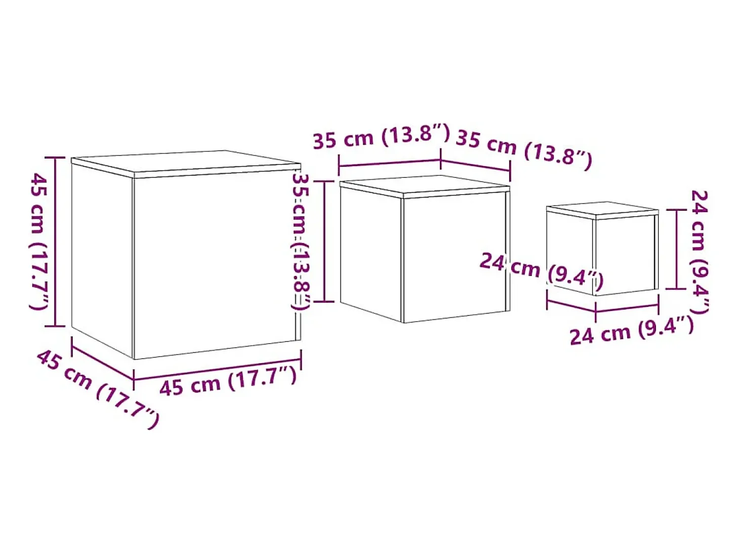 Mesas de apoio 3 pcs derivados de madeira madeira velha