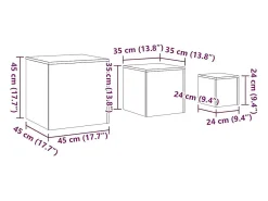 Mesas de apoio 3 pcs derivados de madeira cor carvalho fumado