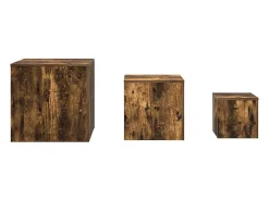 Mesas de apoio 3 pcs derivados de madeira cor carvalho fumado
