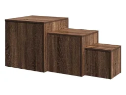 Mesas de apoio 3 pcs derivados de madeira cor carvalho castanho