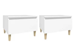 Mesas de apoio 2 pcs 50x46x35 cm derivados de madeira branco
