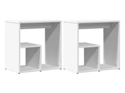 Mesas de apoio 2 pcs 50x30x50 cm derivados de madeira branco PT513774