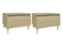 Mesas de apoio 2 pcs 50x46x35 cm deriv. madeira carvalho sonoma