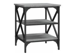 Mesas de apoio 2 pcs 40x42x50 cm derivados madeira cinza sonoma PT377856