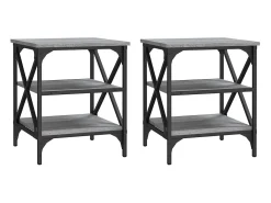 Mesas de apoio 2 pcs 40x42x50 cm derivados madeira cinza sonoma PT377856