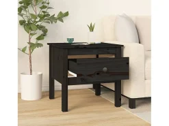 Mesas de apoio 2 pcs 50x50x49 cm madeira de pinho maciça preto PT142755