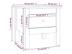 Mesas de apoio 2 pcs 40x40x39 cm pinho maciço castanho mel