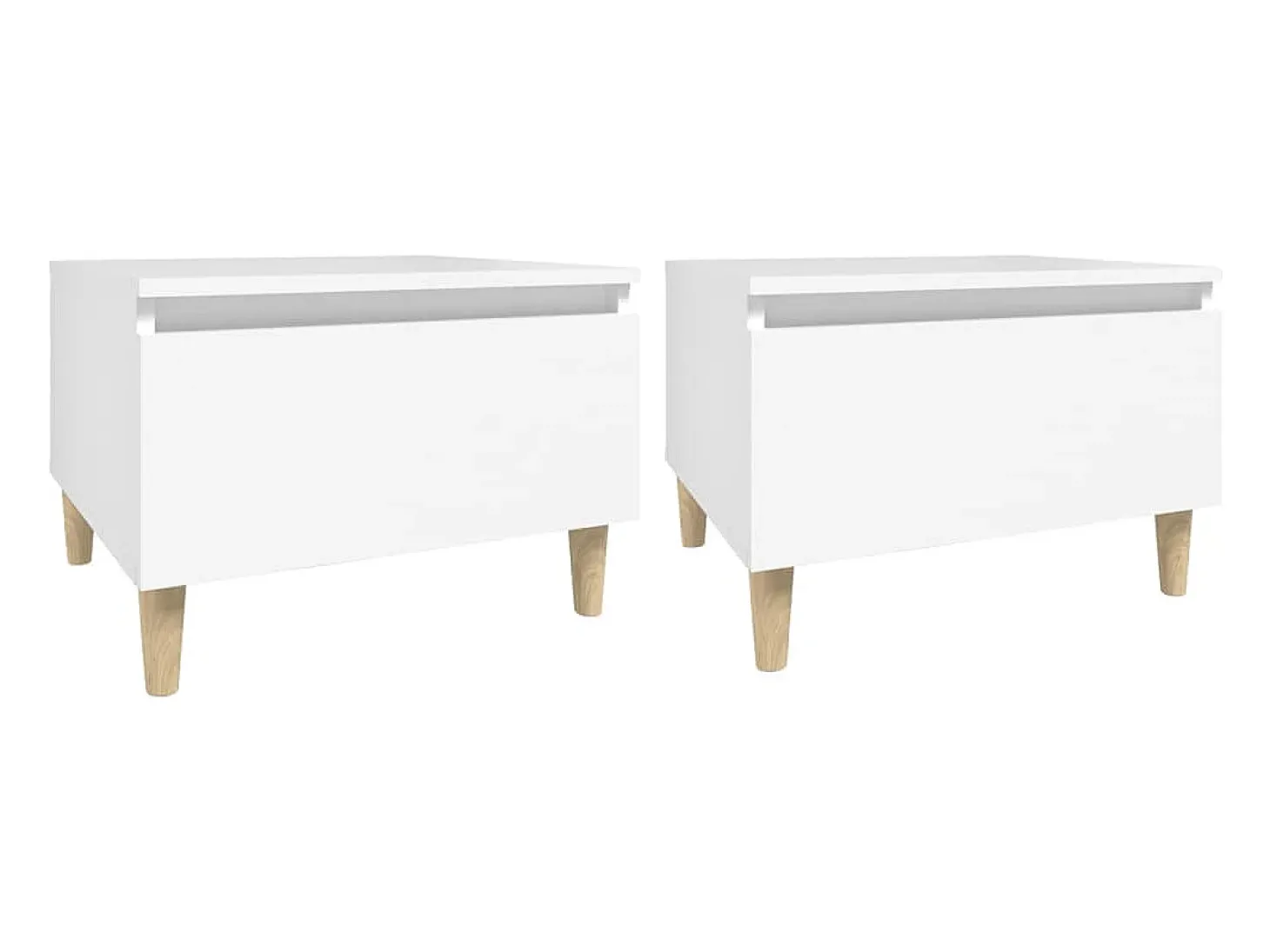 Mesas de apoio 2 pcs 50x46x35 cm derivados de madeira branco PT412407