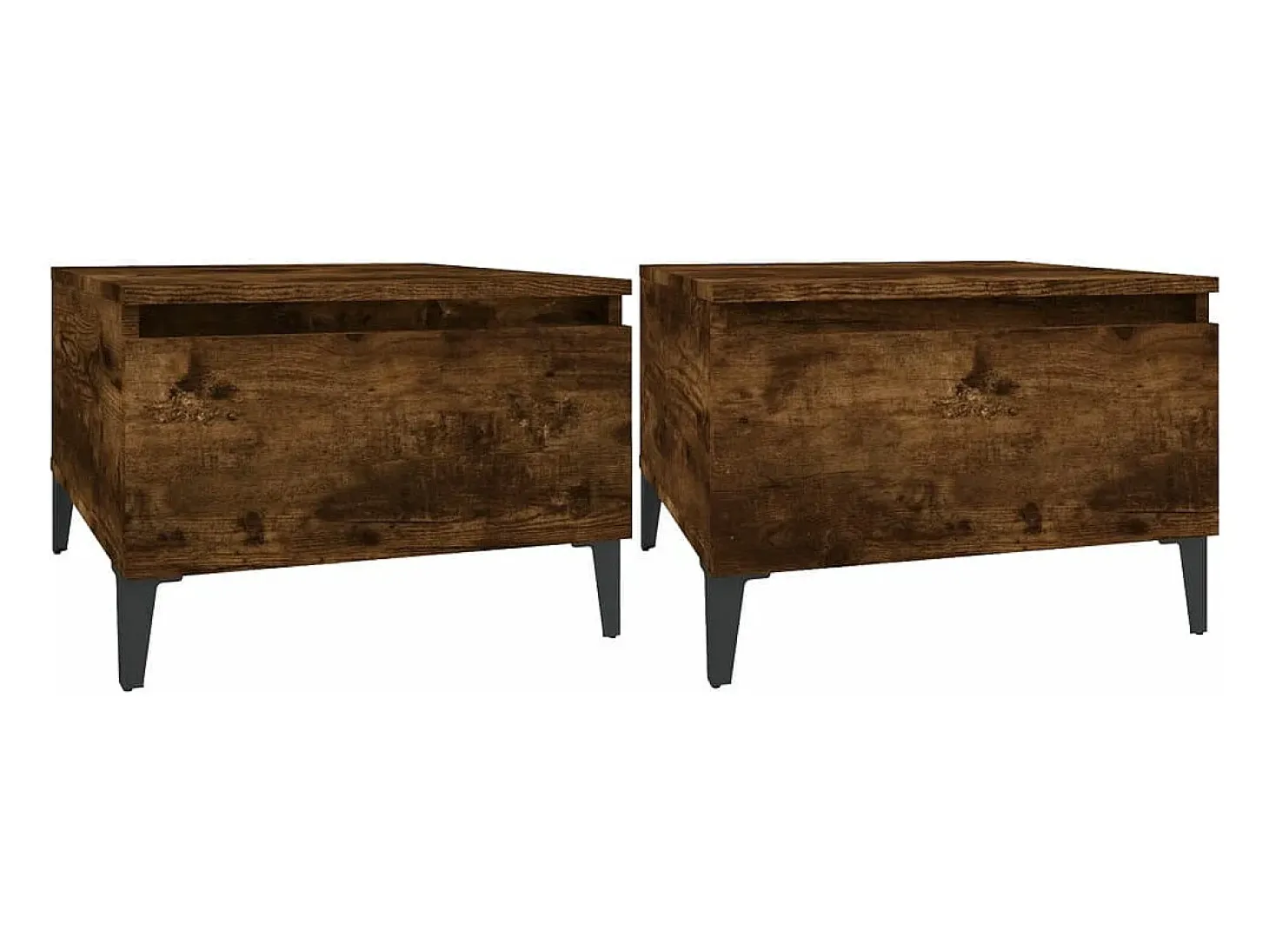 Mesas de apoio 2 pcs 50x46x35 cm deriv. madeira carvalho fumado