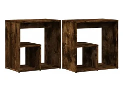 Mesas de apoio 2 pcs 50x30x50 cm deriv. madeira carvalho fumado PT295447