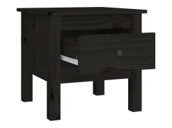 Mesas de apoio 2 pcs 40x40x39 cm madeira de pinho maciça preto