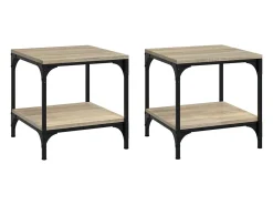 Mesas de apoio 2 pcs 40x40x40 cm derivados madeira sonoma