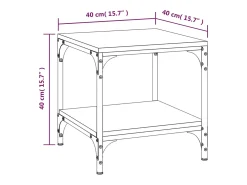 Mesas de apoio 2 pcs 40x40x40 cm derivados madeira cinza sonoma