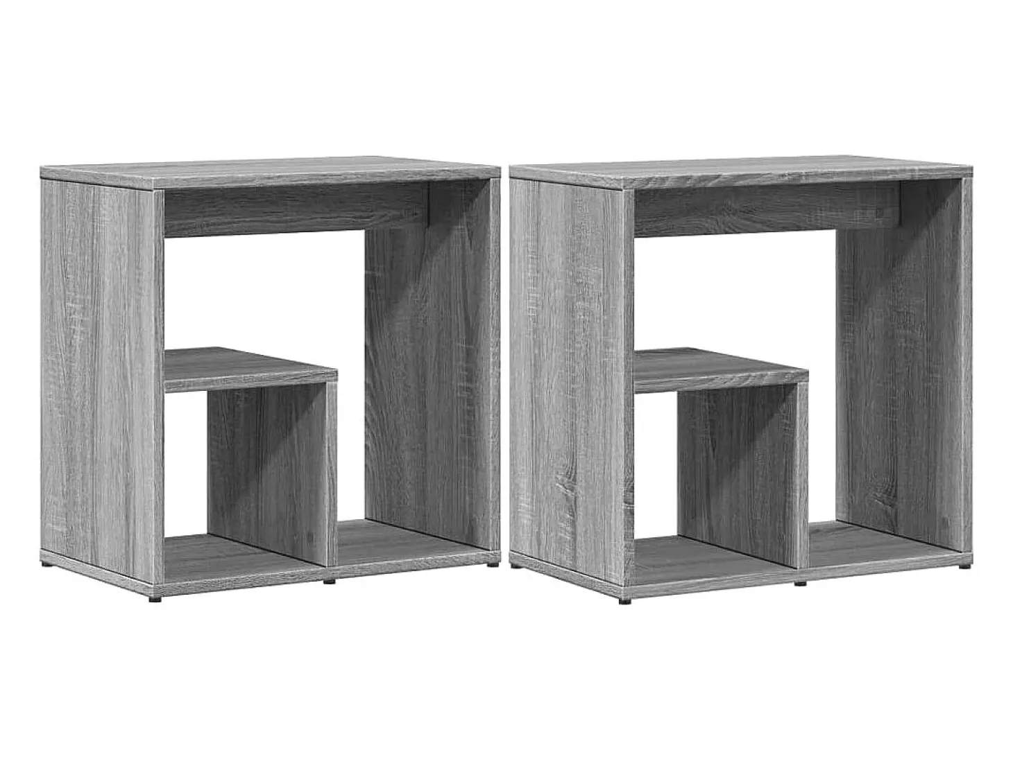 Mesas de apoio 2 pcs 50x30x50 cm derivados madeira cinza sonoma PT483845
