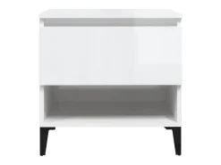 Mesas de apoio 2 pcs 50x46x50cm deriv. madeira branco brilhante