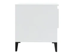 Mesas de apoio 2 pcs 50x46x50cm deriv. madeira branco brilhante