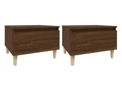 Mesas de apoio 2pcs 50x46x35cm deriv. madeira carvalho castanho PT294082