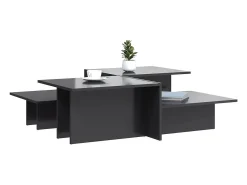 Mesas de centro 2 pcs derivados de madeira cinzento brilhante PT185840