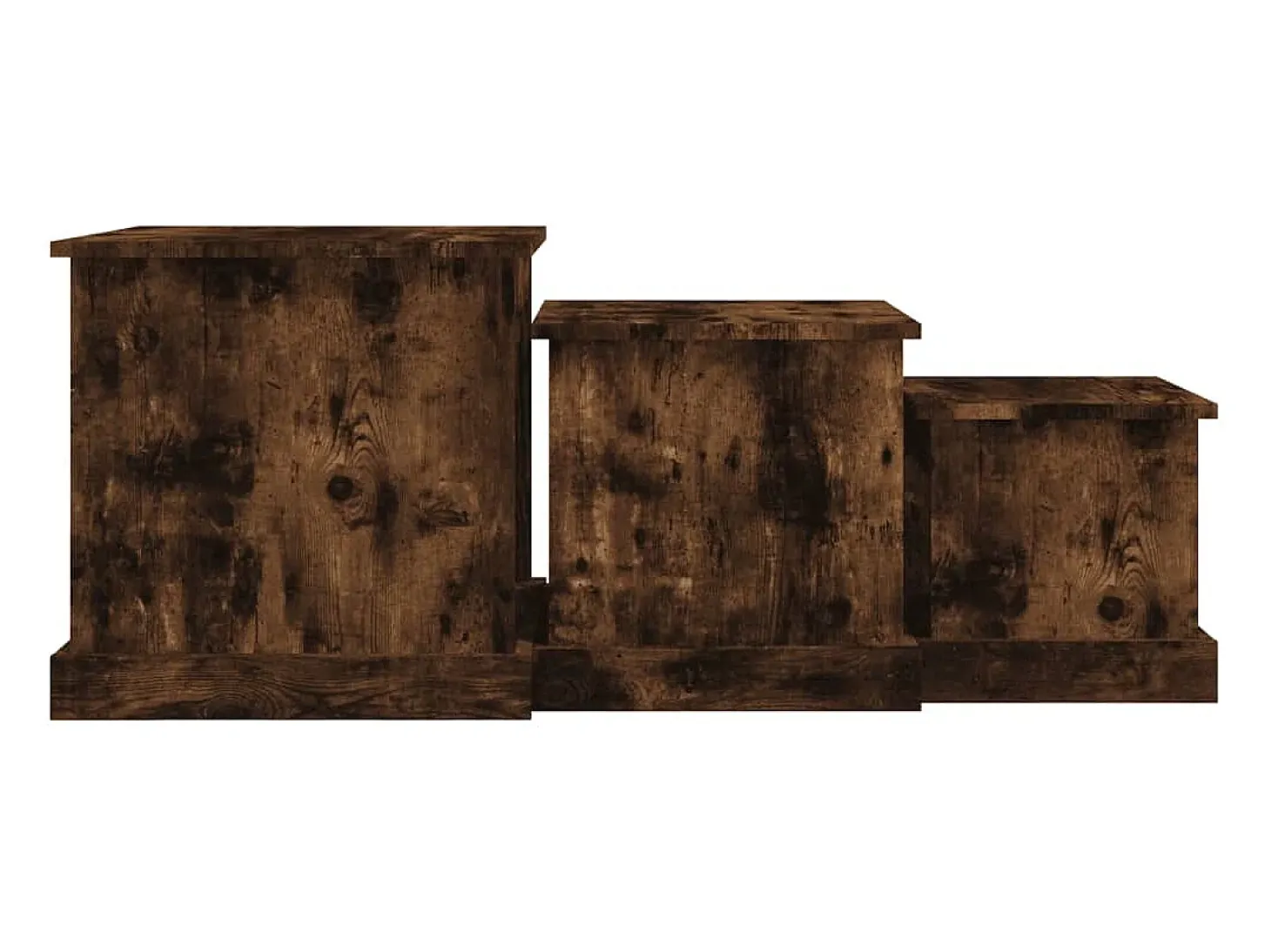 Mesas de centro 3 pcs derivados de madeira carvalho fumado