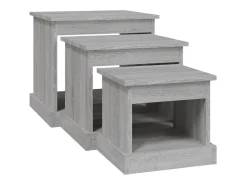 Mesas de centro 3 pcs derivados de madeira cinzento sonoma