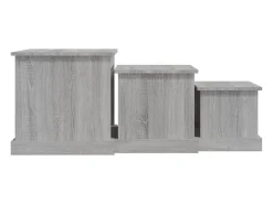 Mesas de centro 3 pcs derivados de madeira cinzento sonoma