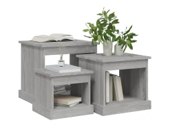 Mesas de centro 3 pcs derivados de madeira cinzento sonoma