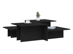 Mesas de centro 2 pcs derivados de madeira preto PT366028